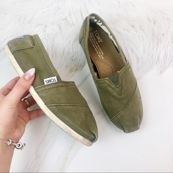 Toms Shoes - Toms Original Green Slip Ons